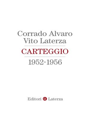 cover image of Carteggio 1952-1956